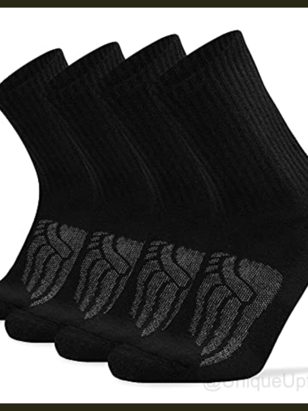 Merino Wool Blend Crew Hiking Socks Cushioned Arch Support 4 Pairs